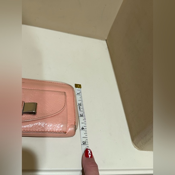 Chloe Light Pink Long Zippy Bow Wallet - Picture 6 of 13